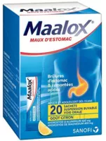 Maalox Maux D'estomac, Suspension Buvable Citron 20 Sachets à SAINT-GEORGES-SUR-BAULCHE