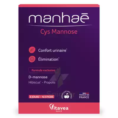 Nutrisanté Manhae Cys Mannose Poudre 10 Sticks à SAINT-GEORGES-SUR-BAULCHE